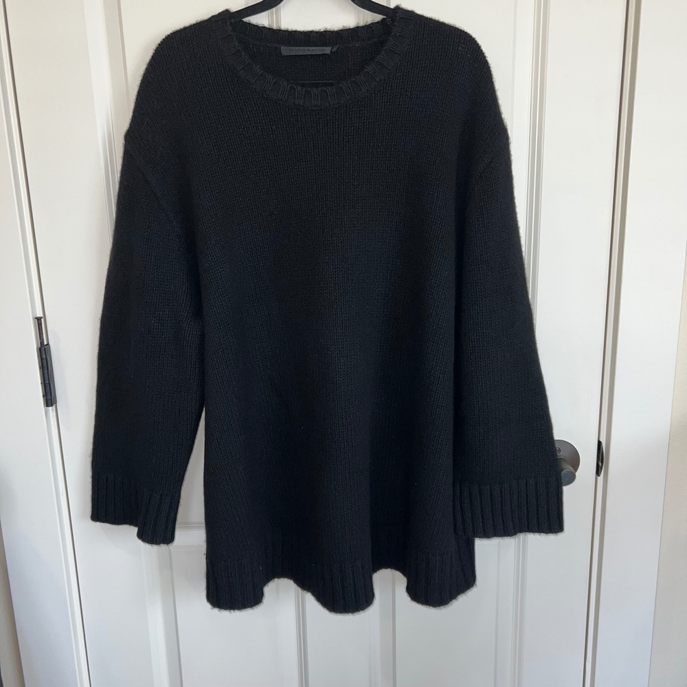 Jenni Kayne Cashmere Amelia Crewneck‎ Sweater Black Size 2X